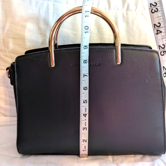 Ladies Melie Bianco Eileen Vegan Leather Satchel Shoulder Bag - Picture 9 of 11